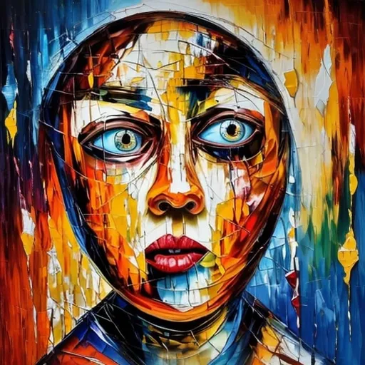 Prompt: Sad meaning disguised under happy expressionism, oil painting, vibrant and contrasting colors, emotional brush strokes, intense and contrasting, abstract, emotional, high quality, expressionism, oil painting, vibrant colors, emotional brush strokes, intense, abstract, contrasting, artistic, emotional