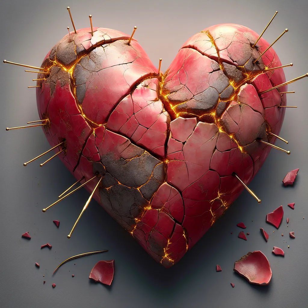 Prompt: <mymodel> Broken heart with scars