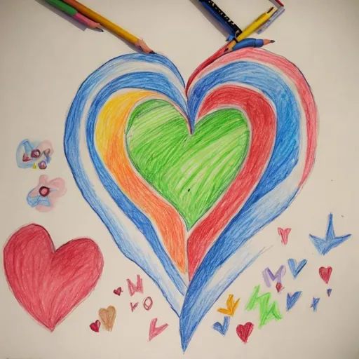 Prompt: A child's drawing of a heart