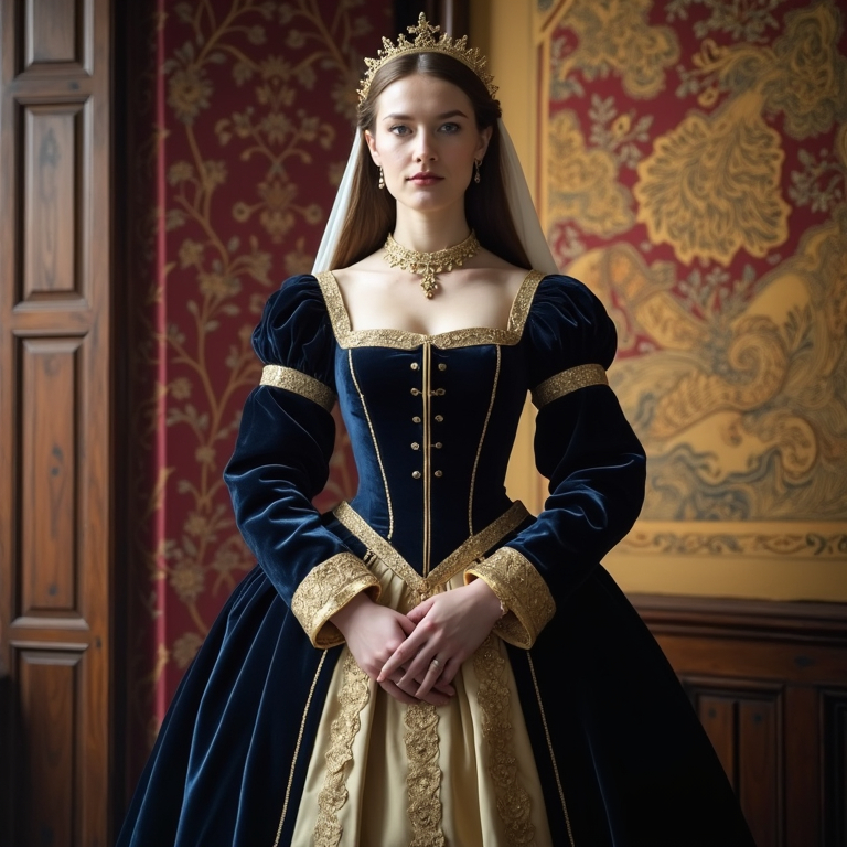 Prompt: Tudor era princess in a elaborate dress