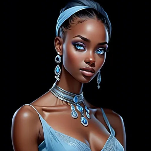 Prompt: <mymodel>Realistic portrayal of blue beauty, photorealistic, serene water reflection, detailed facial features, flowing blue gown, high resolution, vivid realism, professional, peaceful ambiance, calming lighting, elegant hair, graceful pose, tranquil atmosphere, photorealism, detailed eyes, flowing fabric, serene, calming tones, natural lighting