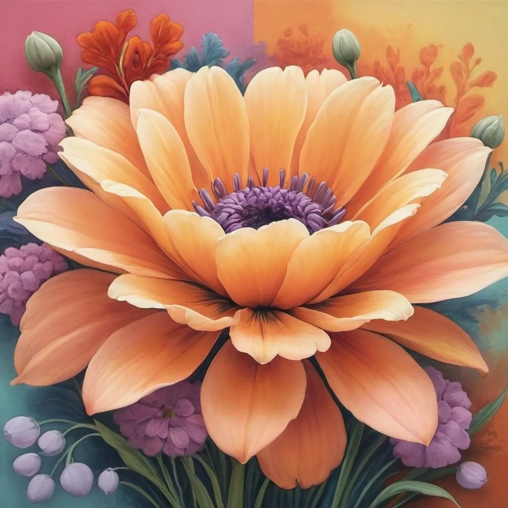 Prompt: Pastel-themed painting of flowers 