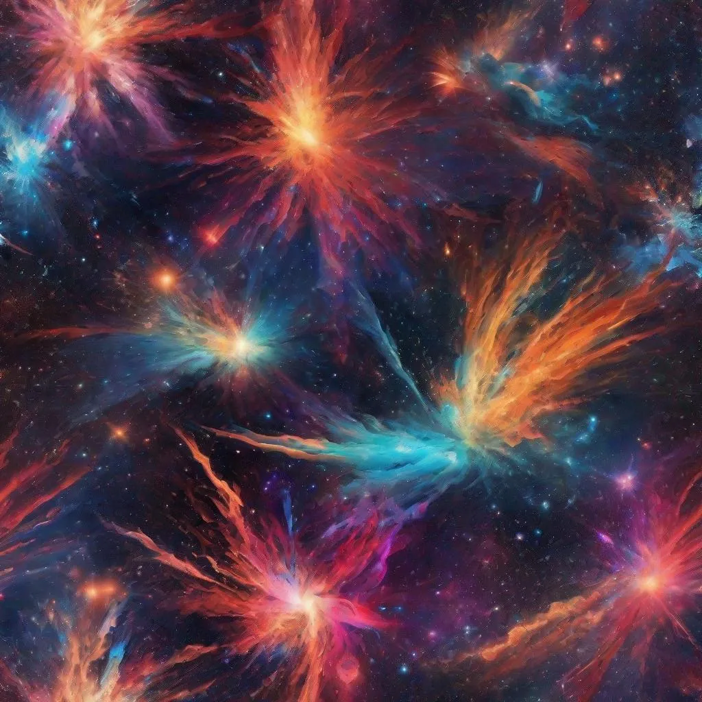 Prompt: An explosion of color in space