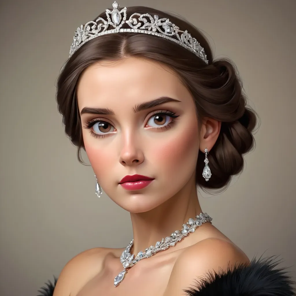 Prompt: Elegant lady wearing a tiara