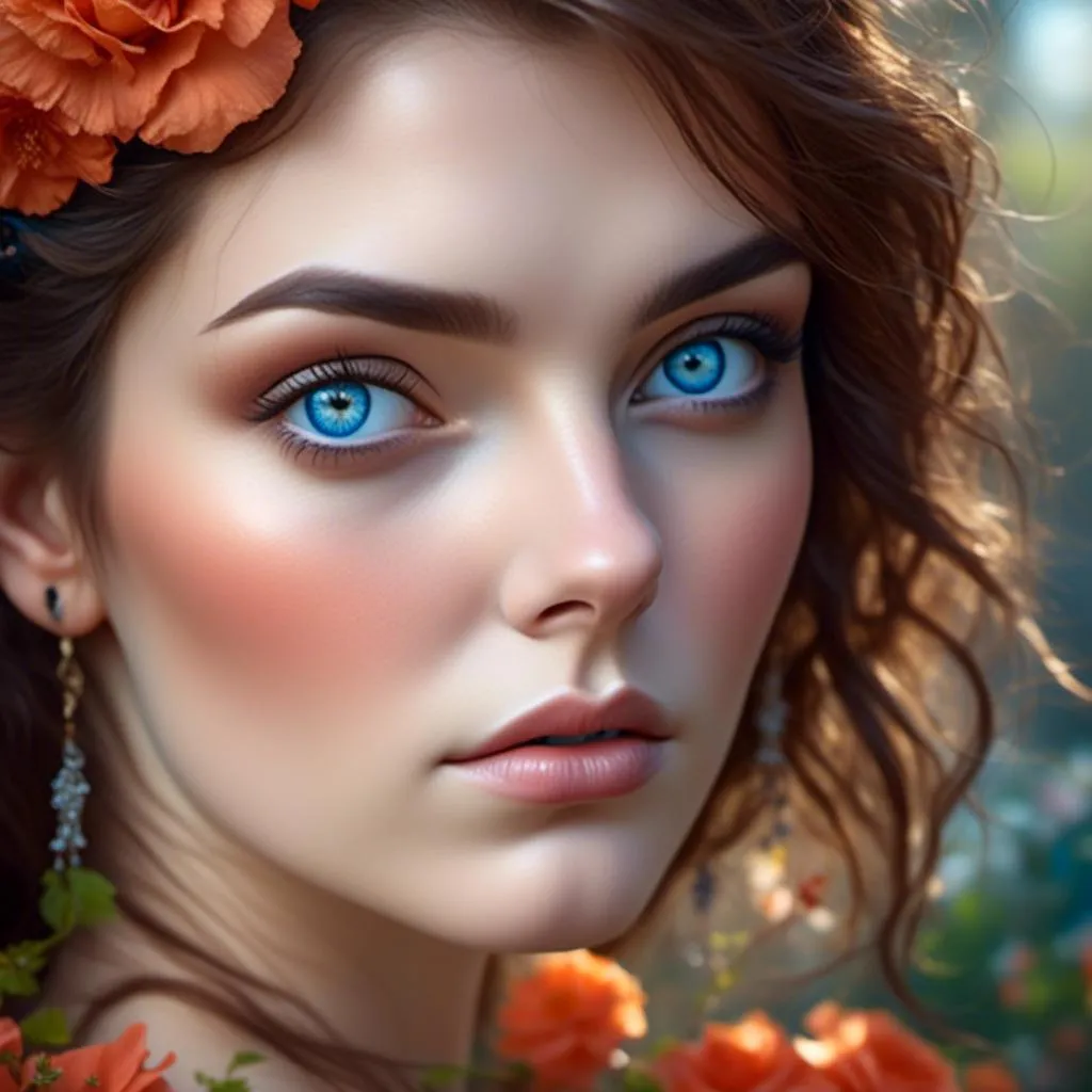 Prompt: <mymodel>Beautiful brunette inside, detailed facial features, she is in her mid 30s, blue eyes, natural light, relaxed lighting, high quality, realistic, detailed, park setting, peaceful, natural beauty, brunette hair, blue eyes, detailed facial features, calm, serene, warm lighting