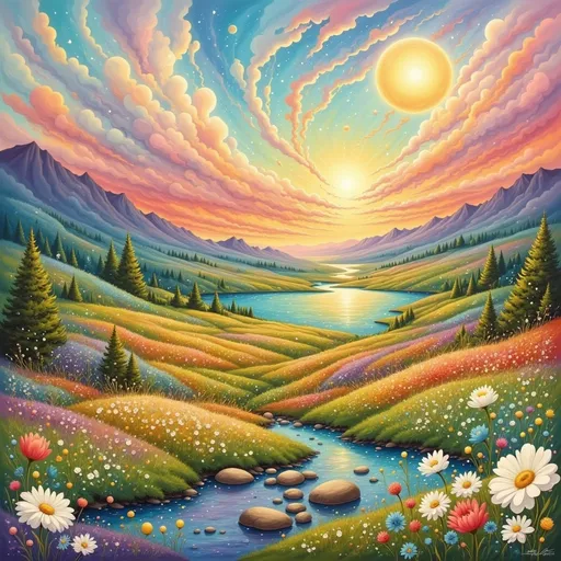 Prompt: Thee beauty, (ethereal), soft light, (dreamy haze), serene atmosphere, delicate features, gentle colors blending softly, enchanting landscape in the background, tranquility, high detail, vibrant but soft tones, elegantly composed, ultra-detailed, embracing a sense of serenity and wonder, inviting warmth and calmness. 