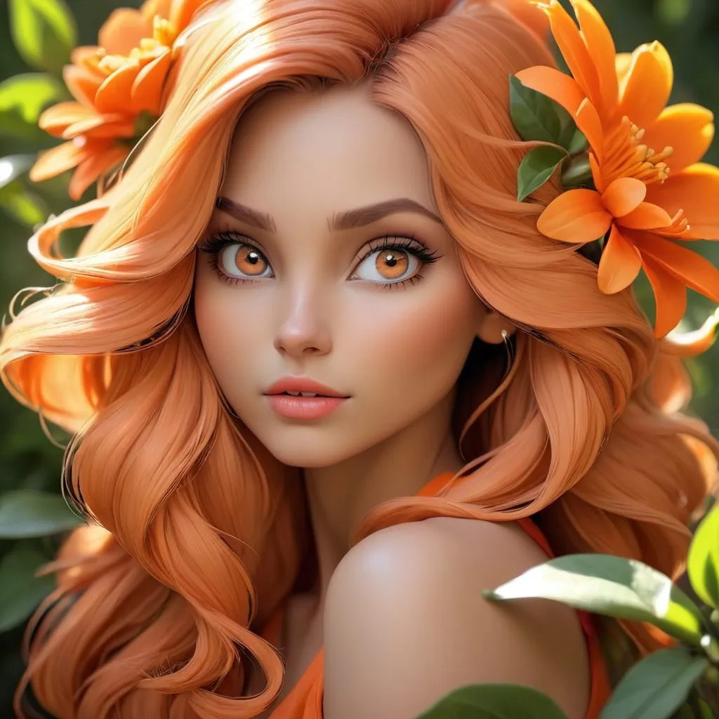 Prompt: Beautiful orange flower