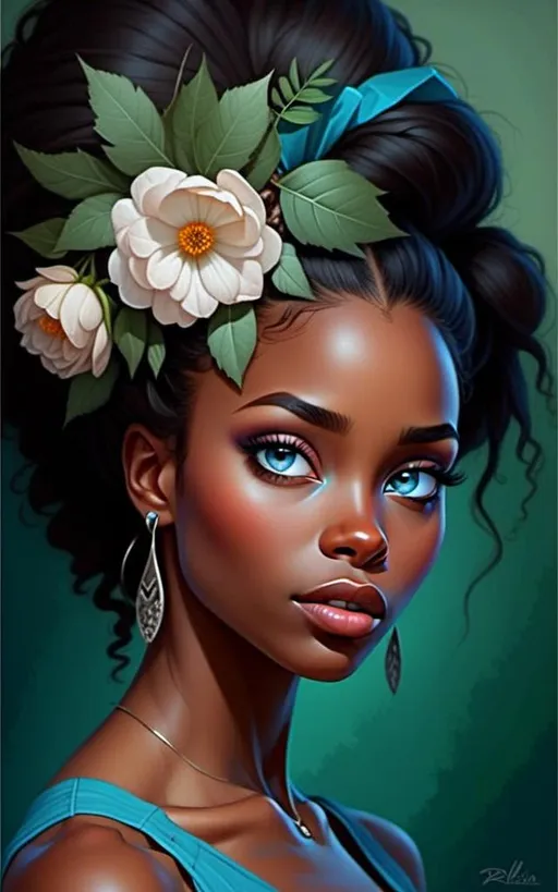 Prompt: <mymodel> lady with flowers in her hair