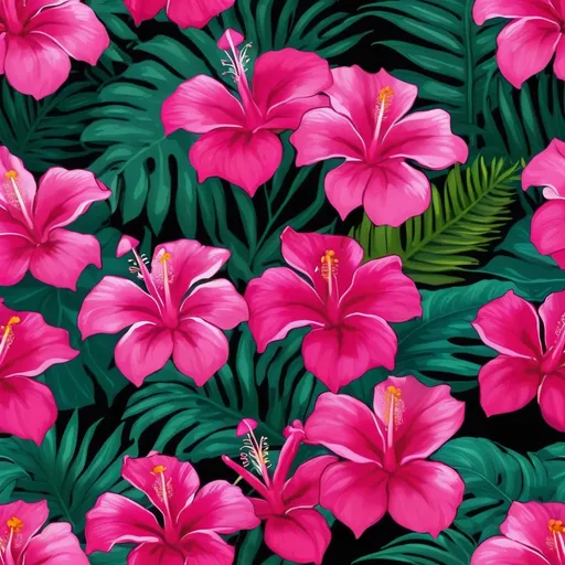 Prompt: Bright pink tropical flower