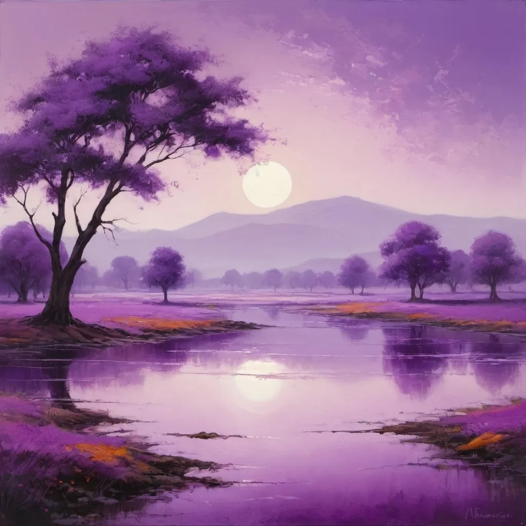 Prompt: A purple landscape