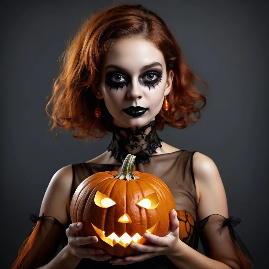 Prompt: A HALLOWEEN PUMPKIN
Black background