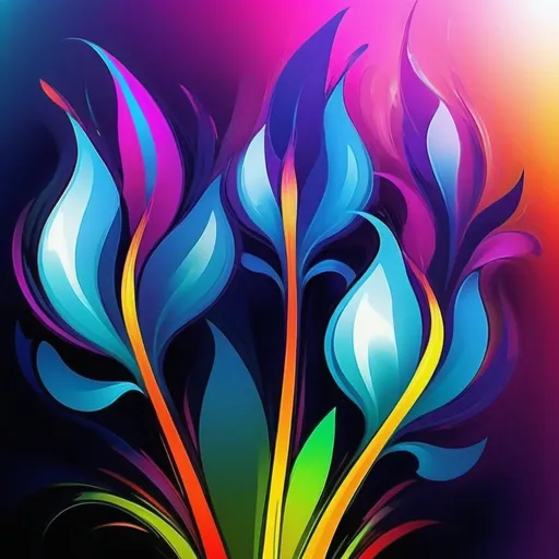 Prompt: Vibrant abstract digital artwork of flowers, dazzling colors, dynamic composition, high energy, modern digital art, vibrant, abstract, digital, high energy, dynamic composition, best quality, colorful, vivid tones, professional lighting