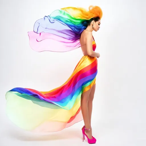 Prompt: rainbow lady