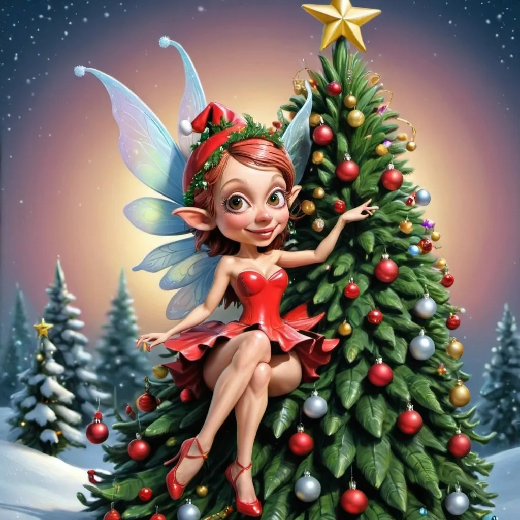 Prompt: <mymodel>Christmas tree fairy