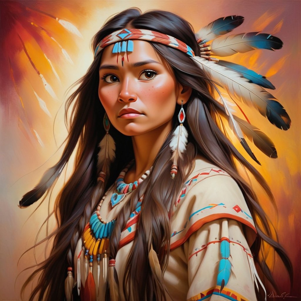 A beautiful Native American squaw