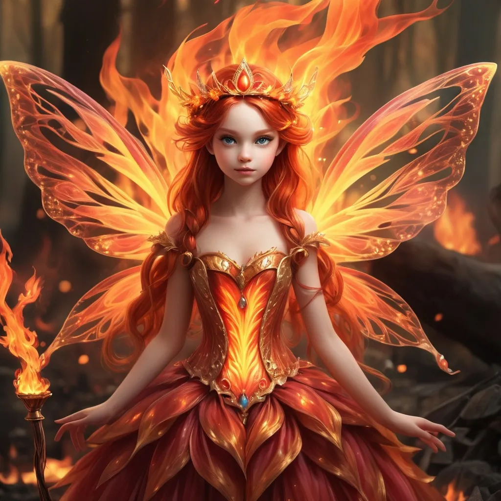 Prompt: The fairy princess of fire