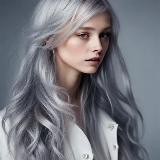 Prompt: silver haired girl