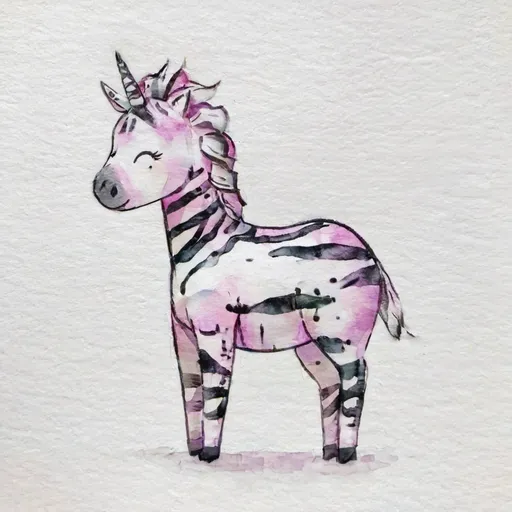 Prompt: A zebra unicorn