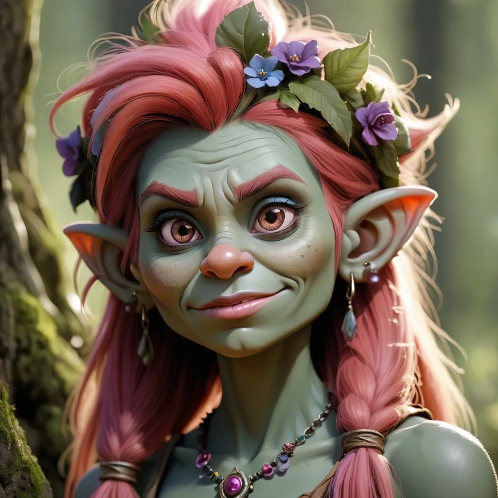 Prompt: A pretty female troll