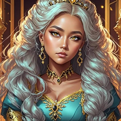 Prompt: <mymodel>Detailed digital painting of a powerful woman, vibrant colors, magical fantasy setting, flowing hair with intricate details, intense and confident expression, ethereal and mystical atmosphere, high quality, digital painting, fantasy, vibrant colors, flowing hair, powerful, confident, mystical, atmospheric lighting