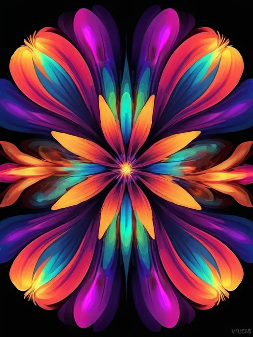 Prompt: Vibrant abstract digital artwork of flowers, dazzling colors, dynamic composition, high energy, modern digital art, vibrant, abstract, digital, high energy, dynamic composition, best quality, colorful, vivid tones, professional lighting