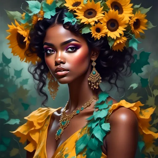 Prompt: <mymodel>Fairy princess of sunflowers