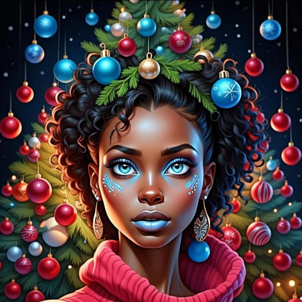 Prompt: <mymodel>Christmas tree lady
