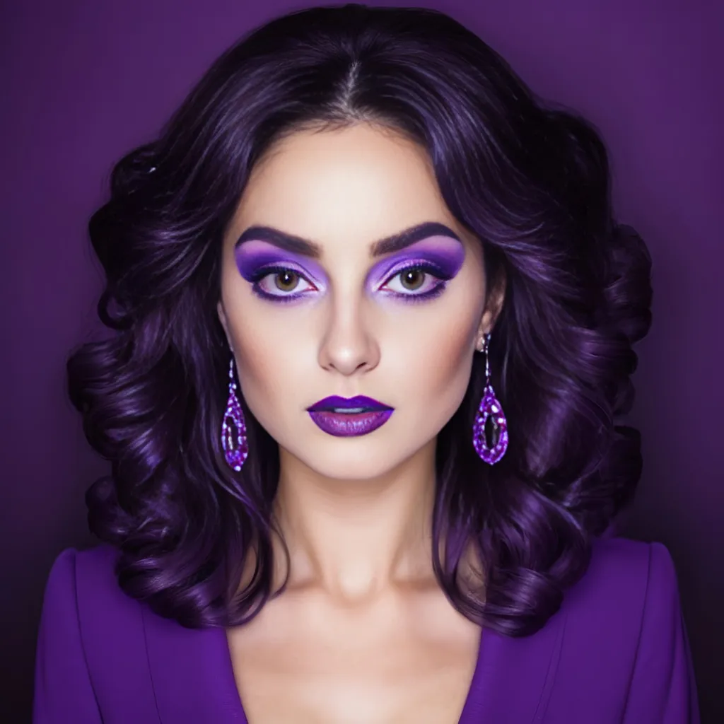 Prompt: Lady all in purple