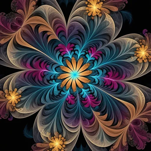 Prompt: A fractal flower