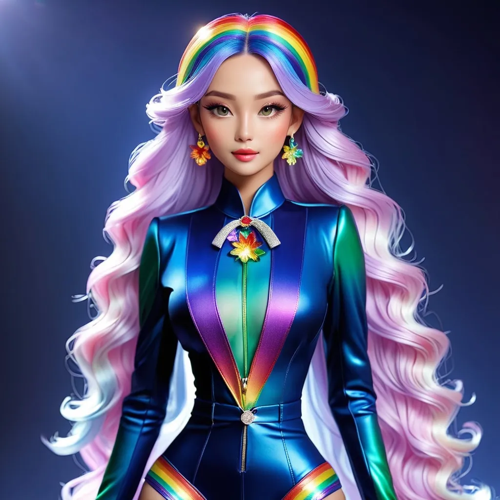 Prompt: <mymodel>rainbow lady