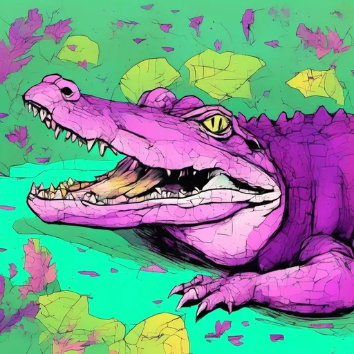 Prompt: purple alligator