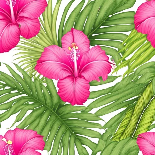 Prompt: Bright pink tropical flower