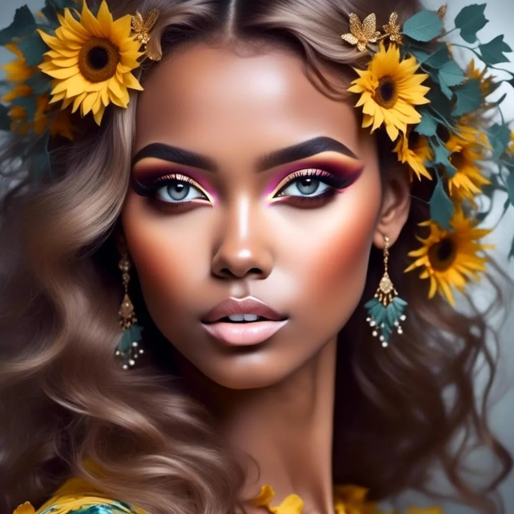 Prompt: <mymodel>Fairy princess of sunflowers