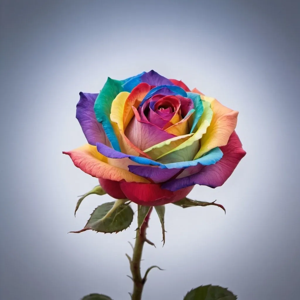 Prompt: rainbow rose