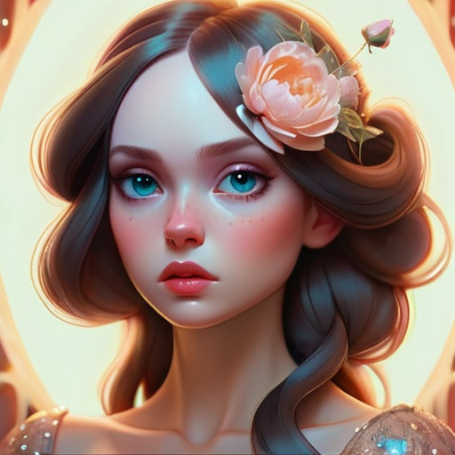 Prompt: daniel merriam art, beautiful renaissance painting of woman, perfect face, woman wearing a long fairy gown, sparkles, art by artgerm, wlop, loish, ilya kuvshinov, 8 k hyperrealistic, hyperdetailed, beautiful lighting, detailed background, depth of field, symmetrical face, frostbite 3 engine, cryengine,garden of roses and peonies background, ultra detailed,soft lighting