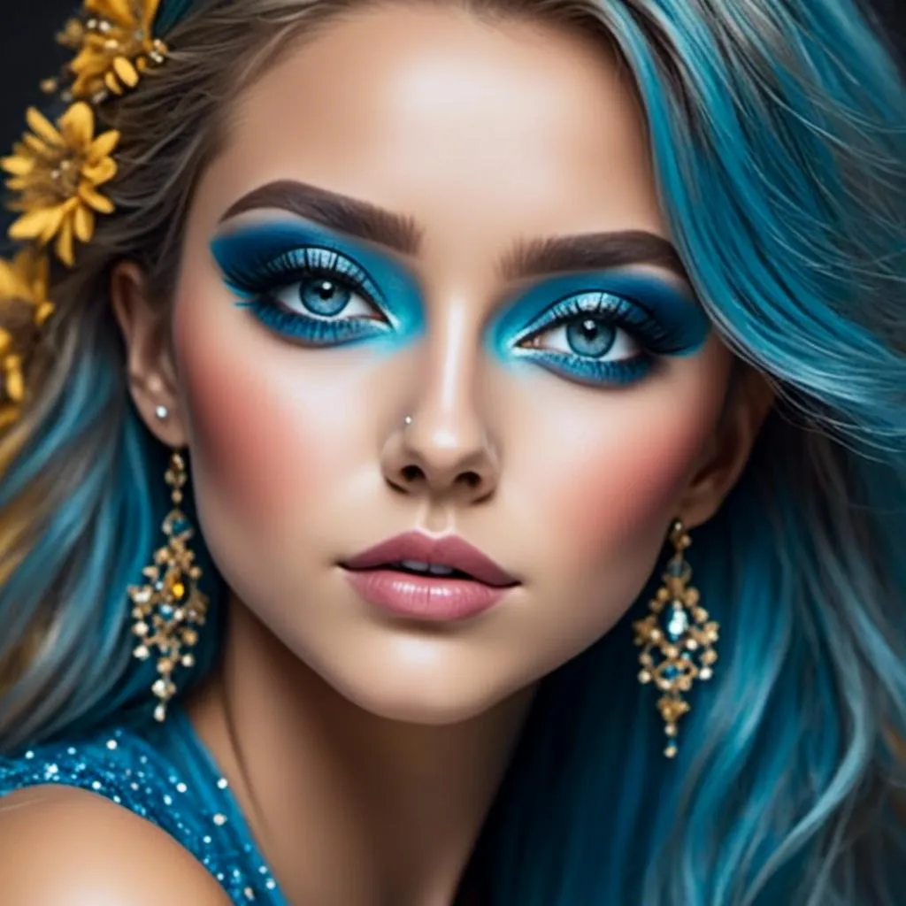 Prompt: <mymodel>blue beauty