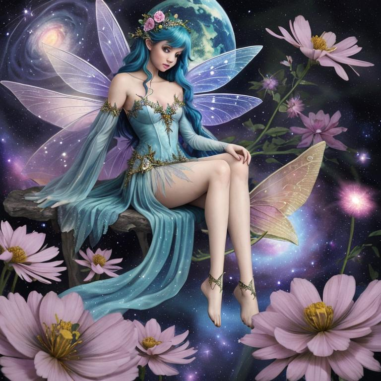 Prompt: a fairy of  the cosmos