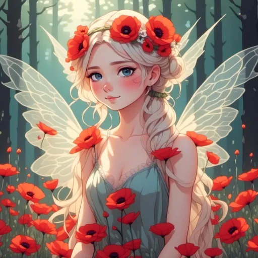 Prompt: <mymodel>magical female poppy fairy