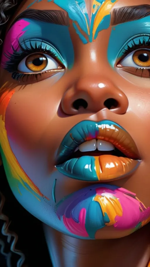 Prompt: Beautiful black woman portrait, realistic painting, detailed facial features, vibrant colors, professional, highres, realistic, detailed, portrait, stunning, realistic painting, detailed facial features, vibrant colors, professional, highres, realistic