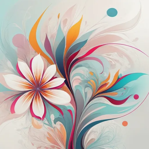 Prompt: abstract flowers, (vibrant colors), (fluid shapes), bold geometric forms, ethereal beauty, dynamic compositions, soft blending of hues, artistic expression, contemporary style, surreal atmosphere, visually stimulating, intricate patterns, (digital art), inviting and imaginative, high quality, ultra-detailed, appealing to sense of wonder