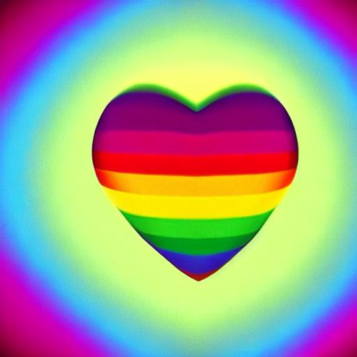 Prompt:  a heart with colors of the rainbow