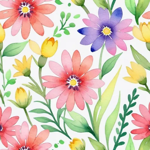 Prompt: watercolor flower spring painting
