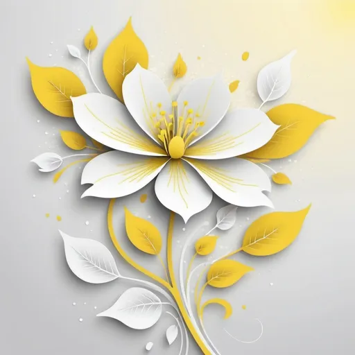 Prompt: A delicate floral abstract design for bliss.... a pretty and beautiful design.... yellow colour. White background.... line art. Vector image