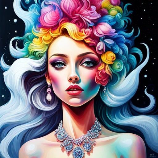 Prompt: Flower Siren graffiti art, splash art, street art, spray paint, oil gouache melting, acrylic, high contrast, colorful polychromatic, ultra detailed, ultra quality, CGSociety