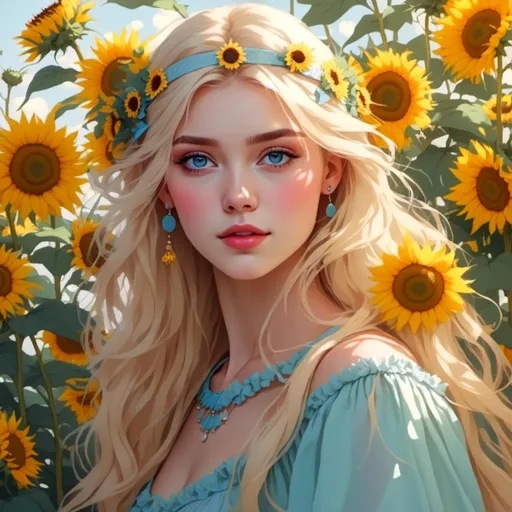 Prompt: <mymodel>Fairy princess of sunflowers