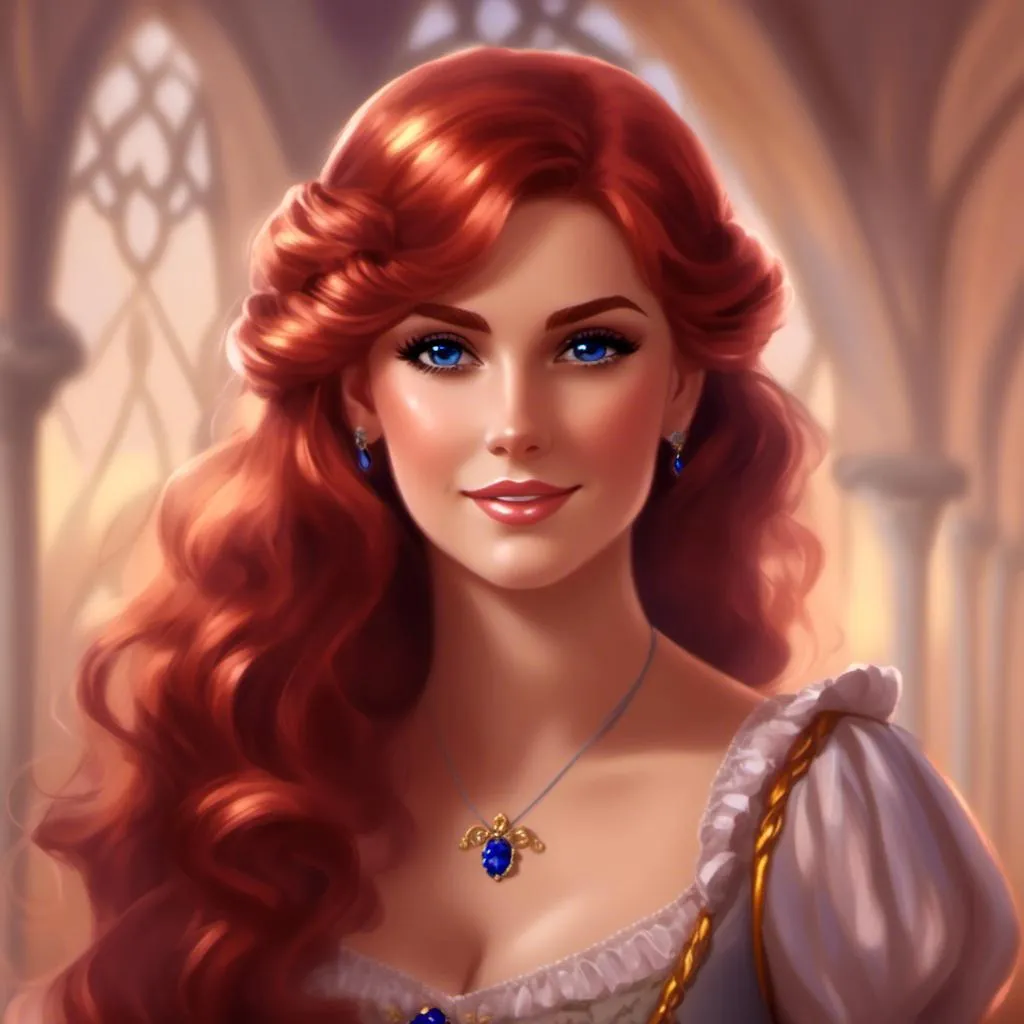 Prompt: <mymodel>a realistic feminine princess, Rapunzel, but with red hair, HD
