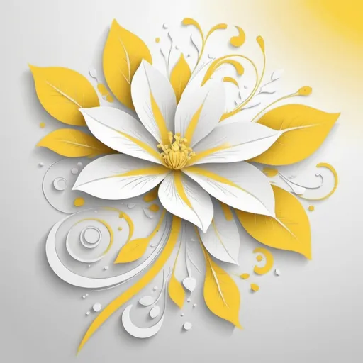 Prompt: A delicate floral abstract design for bliss.... a pretty and beautiful design.... yellow colour. White background.... line art. Vector image