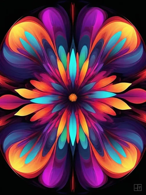 Prompt: Vibrant abstract digital artwork of flowers, dazzling colors, dynamic composition, high energy, modern digital art, vibrant, abstract, digital, high energy, dynamic composition, best quality, colorful, vivid tones, professional lighting