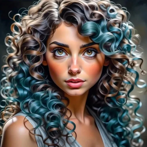 Prompt: <mymodel> Penny-Long curly hair, realistic oil painting, detailed strands, high definition, portrait, classic style, warm tones, natural lighting, intricate curls, flowing locks, ultra-detailed, professional, realistic, classic art, detailed texture, professional lighting