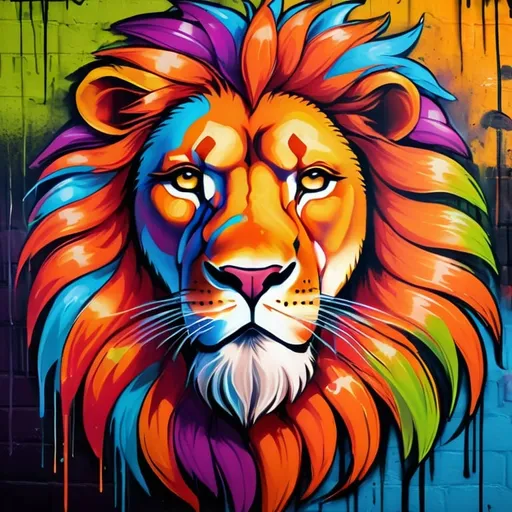 Prompt: lion, high quality, graffiti style, vibrant tones